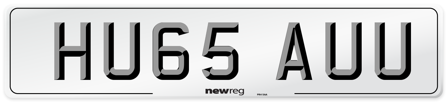 HU65 AUU Number Plate from New Reg